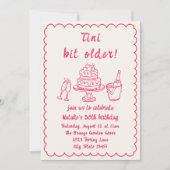 Invitation 30e Fête d'Anniversaire du gâteau de champagne à m (Devant)