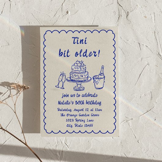 Invitation 30e Fête d'anniversaire du gâteau de champagne tir