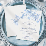 Invitation 30e fête d'anniversaire Dusty Blue Floral<br><div class="desc">Elégante invitation à 30ème anniversaire de rose bleu.</div>
