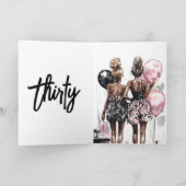 Invitation 30e fête d'anniversaire moderne blanche et noire (Intérieur)