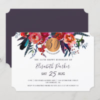 30e fête d'anniversaire moderne bohème florale aqu