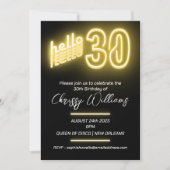 Invitation 30e fête d'anniversaire Neon (Devant)