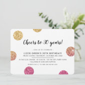 Invitation 30E FÊTE D'ANNIVERSAIRE parties scintillant d'or m (Debout devant)