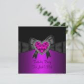 Invitation 30e fête d'anniversaire Purple rose Coeur Bijou no (Debout devant)