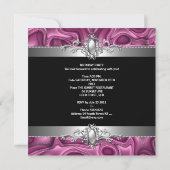 Invitation 30e fête d'anniversaire rose argent noir Abstrait (Dos)