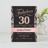 Invitation 30e fête d'anniversaire - Rose Gold Black (Debout devant)