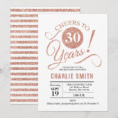 Invitation 30e fête d'anniversaire - Rose Gold White (Devant / Derrière)