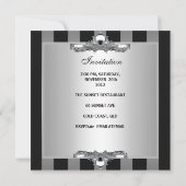 Invitation 30e fête d'anniversaire Silver Black White Stripe (Dos)