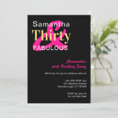 Invitation 30e fête d'anniversaire Trente et fabuleux (Debout devant)