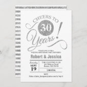 Invitation 30e fête du Mariage - Silver White (Devant / Derrière)