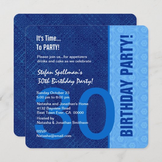 Invitation 30e jour de Birthday Modern (Devant / Derrière)