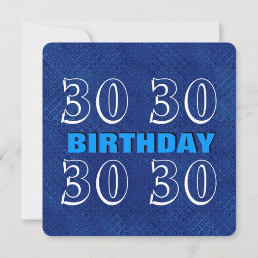 Invitation 30e jour de Birthday Modern (Dos)