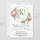 Invitation 30e Mariage Pearl Anniversaire Rose Gold Frame (Devant)