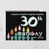 Invitation 30e Modèle d'invitation à la fête d'anniversaire S (Devant / Derrière)