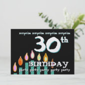 Invitation 30e Modèle d'invitation à la fête d'anniversaire S (Debout devant)