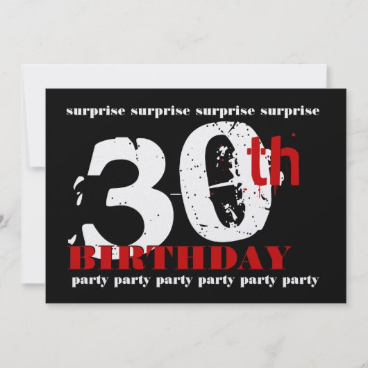 Invitation 30e Modèle d'invitation à la fête d'anniversaire S (Devant)