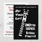 Invitation 30e Modèle d'invitation à la fête d'anniversaire S (Devant / Derrière)