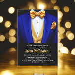 Invitation 30e Royal Blue and Gold Tuxedo Birthday Event<br><div class="desc">Célébrez dans le style avec cette Invitation d'anniversaire Royal Blue and Gold Tuxedo, exubérant l'élégance et le raffinement. L'élégant arrière - plan noir et les touches dorées chatoyantes donnent le ton d'une affaire luxueuse, parfaite pour une célébration d'étape. Avec son design raffiné d'inspiration tuxedo, cette invitation capte l'essence d'une soirée...</div>