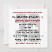 Invitation 30e SURPRISE Anniversaire Silver Stars B420 (Dos)