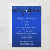 Invitation 30e Surprise Party Royal Blue Sequins and Bow (Dos)