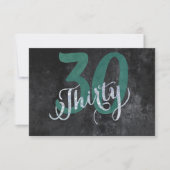 Invitation 30e Vert | Fête d'anniversaire personnalisée | (Devant)