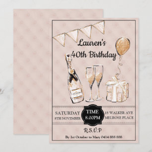 Invitation 30ème 40ème 50ème fête d'anniversaire pour les adu