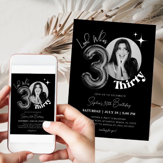 Invitation 30ème anniversaire Black Men Photo femme