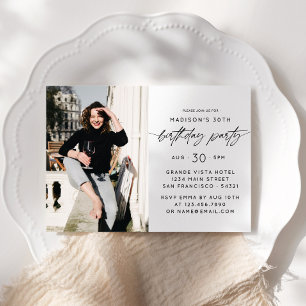 Invitation 30ème anniversaire de la fête Photo Script Typogra