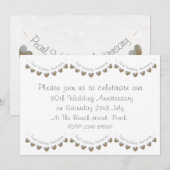 Invitation 30ème anniversaire de mariage perle bunting (Devant / Derrière)