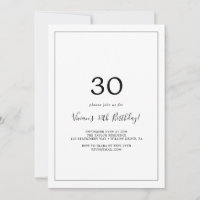 30ème anniversaire minimaliste