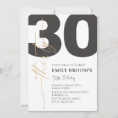 Invitation 30ème anniversaire minimum personnalisé numérique (Devant)