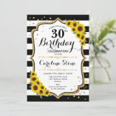 Invitation 30ème anniversaire rustique - Tirages de tournesol (Debout devant)