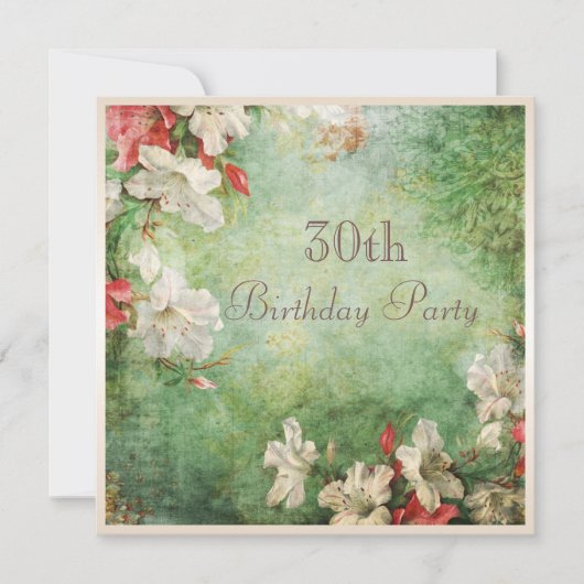 Invitation 30ème Fleurs chics minables de ketmie de fête (Devant)