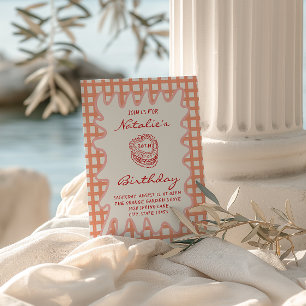 Invitation 30ème Main Peint Cadre Vavy les années 70 Annivers