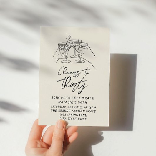 Invitation 30ème Main Te Trente Anniversaire Rétro