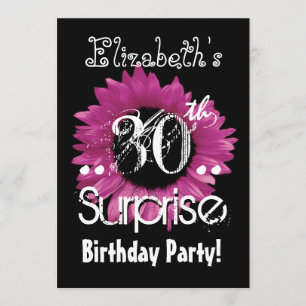 Invitation 30ème nom de coutume d'anniversaire de surprise de