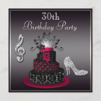30ème Roses indien de gâteau et de talons de diva
