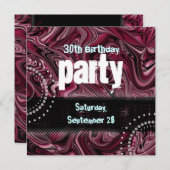 Invitation 30ème Rouge de ~ d'invitation de fête (Devant / Derrière)