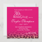 Invitation 30ème rouge de fuschia d'anniversaire de stylet (Dos)