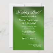 Invitation 30ème vert de l'anniversaire | de bombe (Dos)