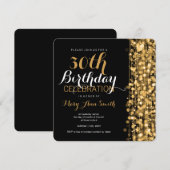 Invitation 30èmes étincelles de fête d'anniversaire d'or (Devant / Derrière)