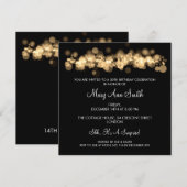 Invitation 30èmes lumières élégantes de Bokeh d'or de fête (Devant / Derrière)