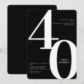 Invitation 30th, 40th, 50th, 60th, Birthday (Devant / Derrière)