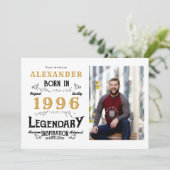 Invitation 30th Birthday 1996 Legend White & Gold Photo (Debout devant)