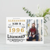 Invitation 30th Birthday 1996 Legend White & Gold Photo (Debout devant)