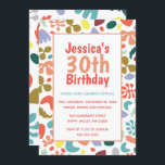 Invitation 30th Birthday Custom Name Détails<br><div class="desc">Customisez une invitation moderne pour le 30e anniversaire avec les détails de votre fête. Coloré, élégant, urbain, Flat Design style. Avant a des détails d'invitation d'anniversaire. L'inverse a le design moderne imprimé plus grand. Modifiez facilement le nom, l'âge et les détails de l'invitation à vos besoins. Voir notre collection pour...</div>