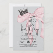 Invitation 30th Birthday ⎮ Pink Royal Bow Birthday (Devant)