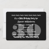 Invitation 30th Dirty Thirty Birthday Black and White V10 (Dos)