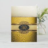 Invitation 30th Mans Beer Black Gold fête d'anniversaire (Debout devant)