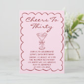 Invitation 30th Pink “Cheers to Thirty” Martini Birthday (Debout devant)